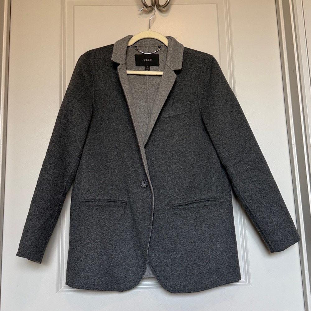 J. Crew Charcoal and Light Gray wool Blazer